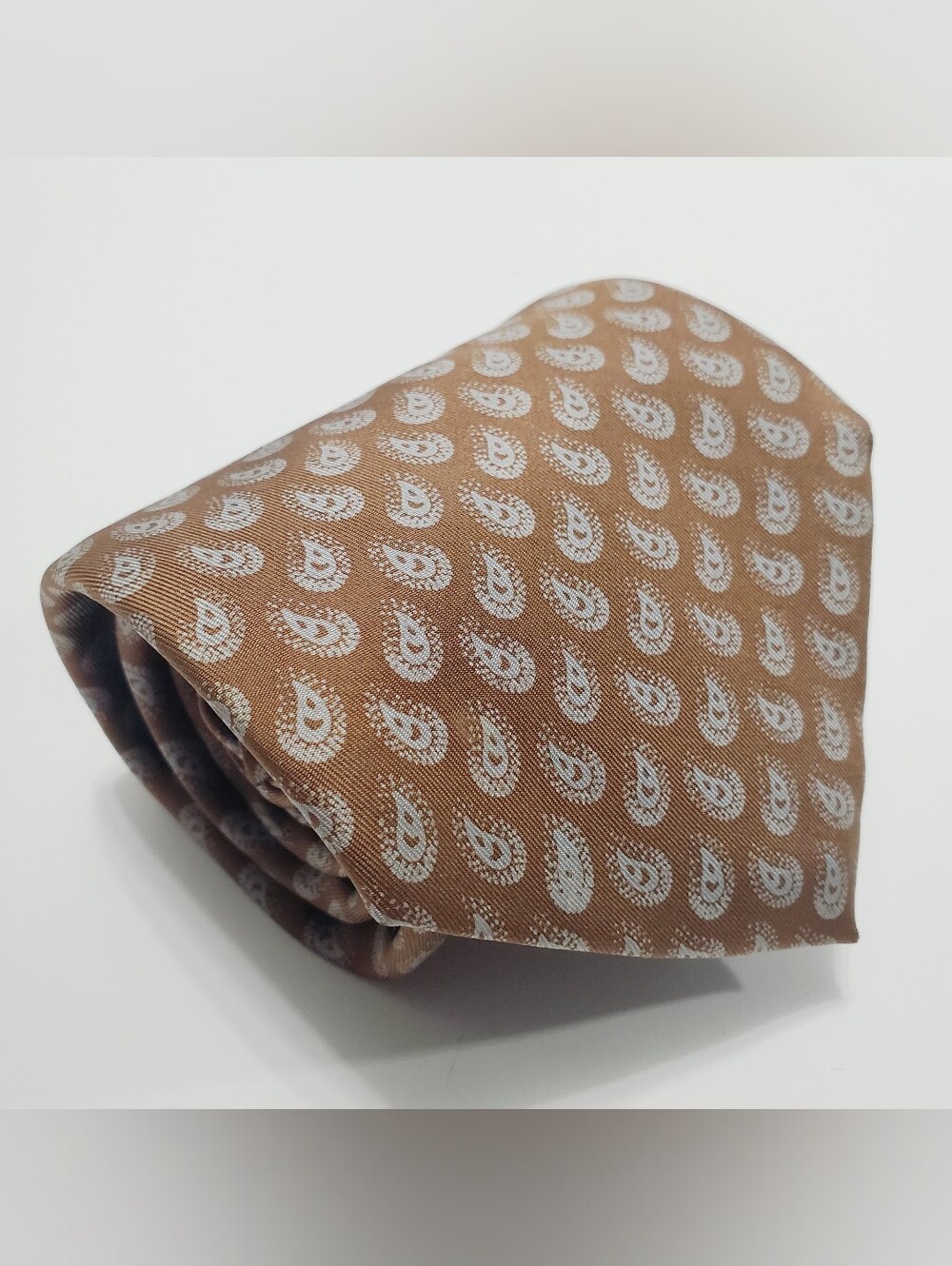 Roberto Serafini Men's Silk Neck Tie Brown Geometric Pattern 55x4.25"